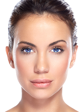 Woman with blue eyes looking at viewer